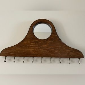 Necklace organizer with mirror, vintage, hand crafted